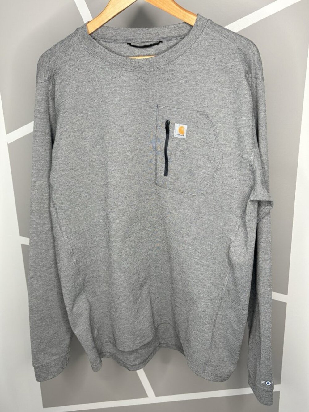 Carhartt Force Heavyweight Thermal Base Mens XL Regular Gray Heather Crew MBL110